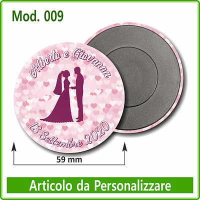 Calamita rotonda diametro 59 mm - Mod. 009 - 10 pz.